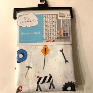 Tiny Dreamers Shower Curtain with Construction Theme